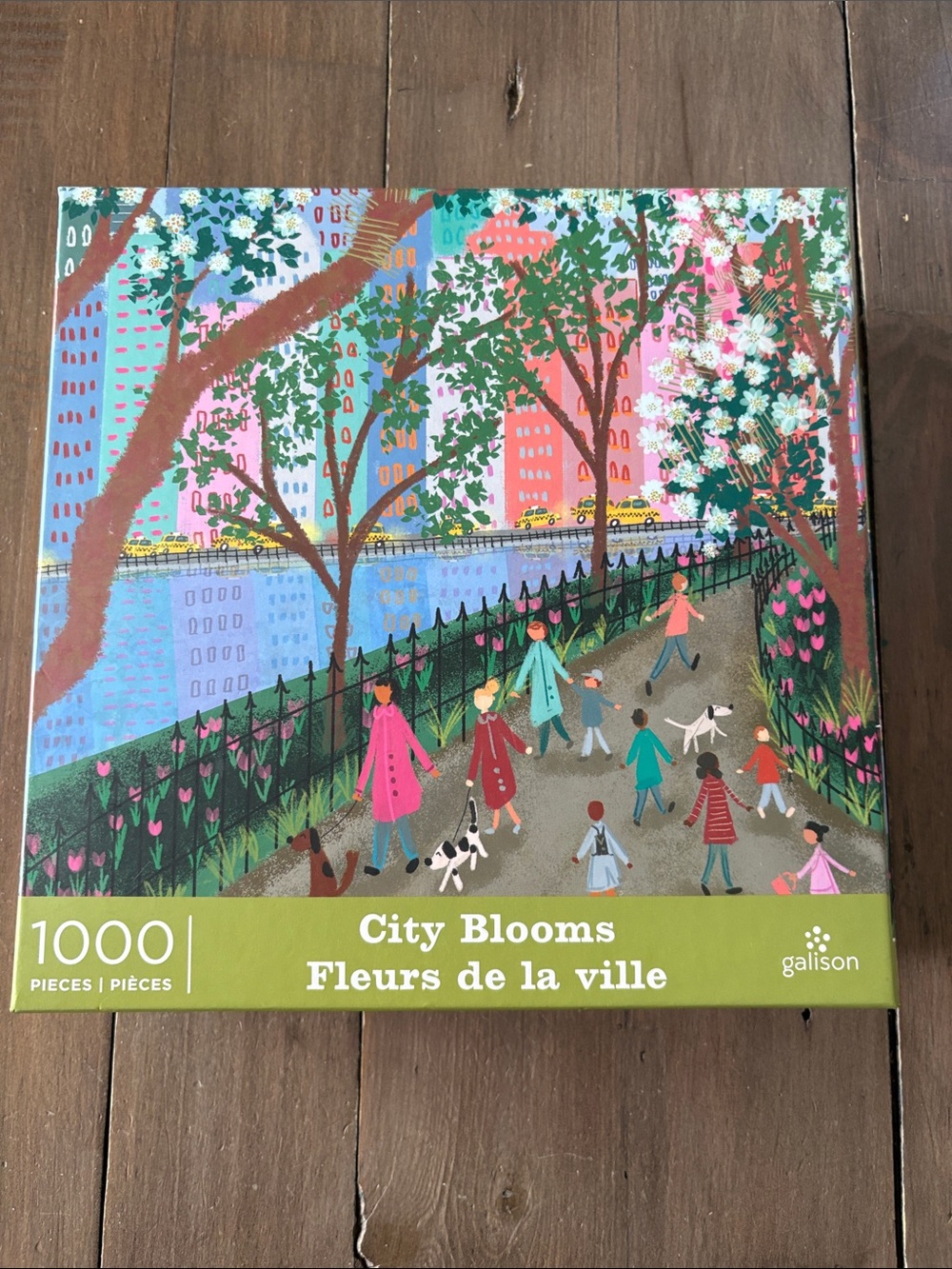 Galison City Blooms 1000-Piece Jigsaw Puzzle - Colorful Park Scene